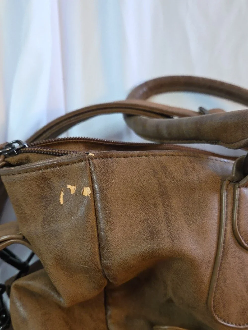Brown Leather Woven Detail Baby Bag Tote -  Spacious Designer-Inspired Carryall